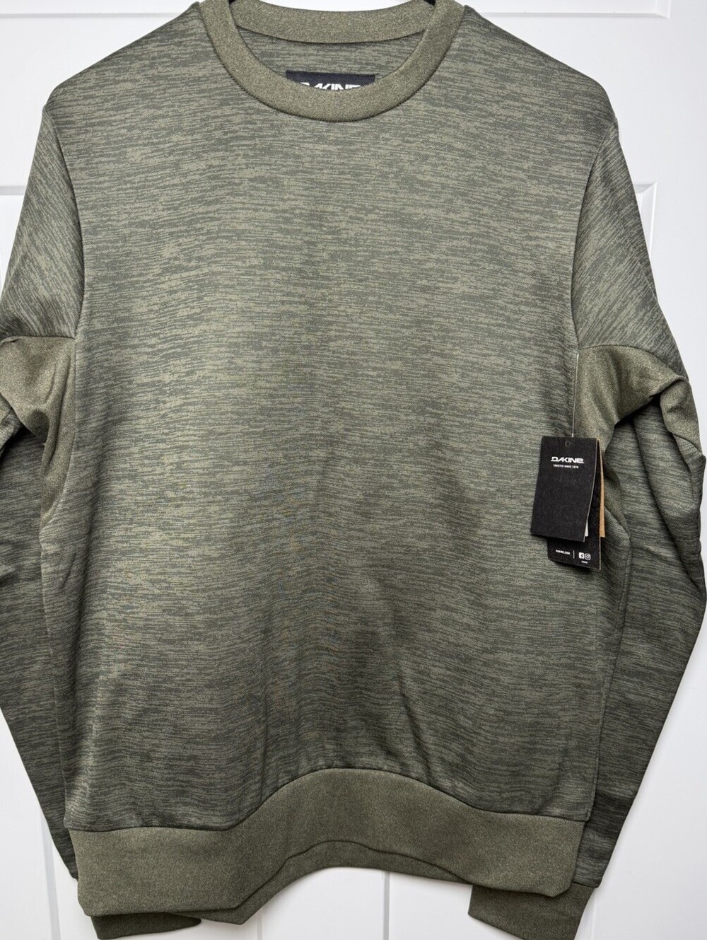Dakine Liberator LW Crew Sweatshirt Mens S Peat Green Heather NWT Thumbholes